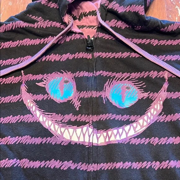 REVERSIBLE Cheshire Cat Zip Hoodie - Picture 1 of 6